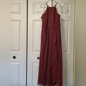 David's Bridal Wine Bridesmaid Dress, Size 14